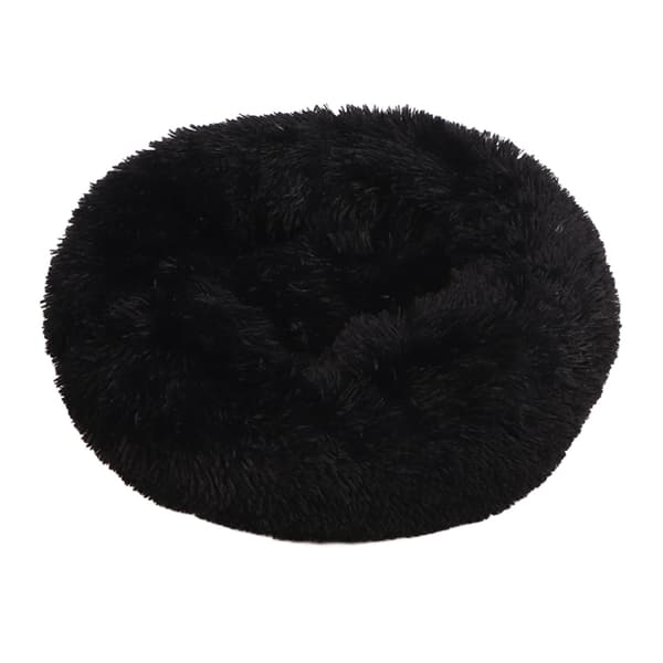 Vaskbar Blød Rund Kæledyrsseng til Katte og Hunde Sort 50cm Ydre Diameter
