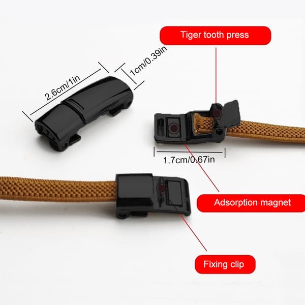 2 pak magnetiske snørebånd uden binding Metal Quick Lock snørebåndsfastgørelser til børn voksne