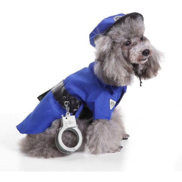 Husdjurskläder Hundkläder Halloween COS Poliskläder Storlek XL