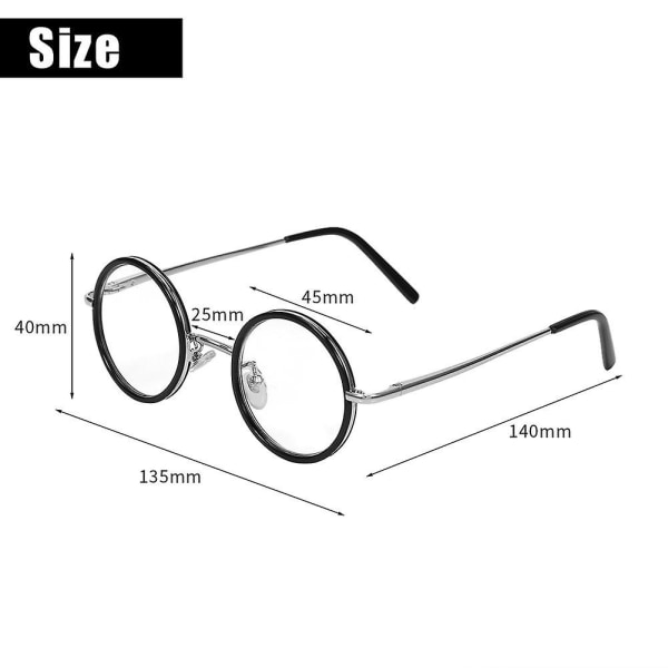 Resin læsebriller sort og sølv stel + 300 grader