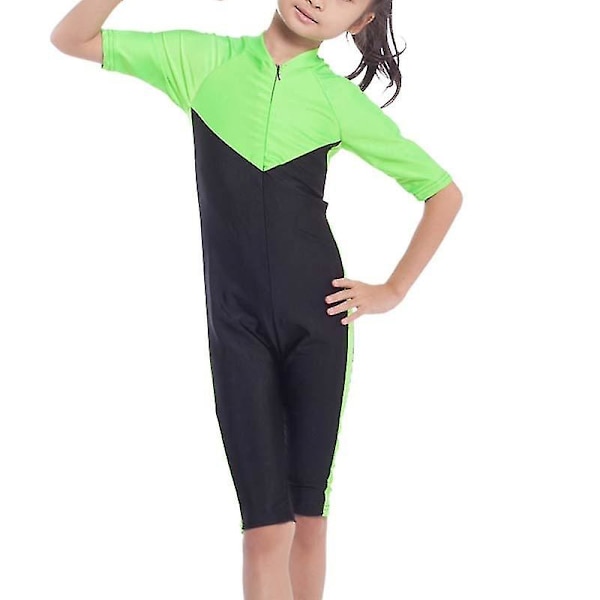 tytöt Muslim Swimwear Full Cover Swimsuit Arab Islamic Modest Burkini Beachwear Green 8-9 Years