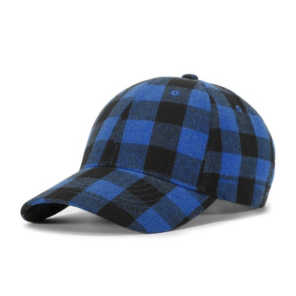 Plaidprint baseballkasket Justerbar blød bomuld Klassisk mode sort og rød ternet K321