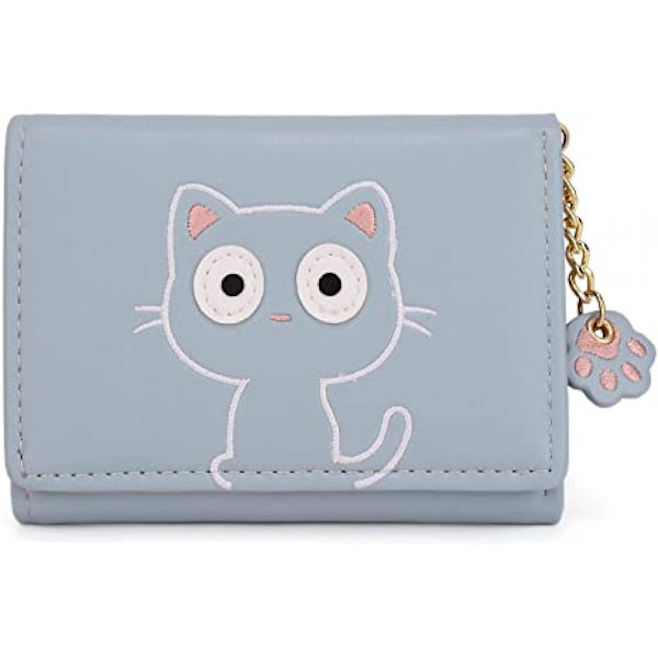 Kawaii plånbok för flickor Söt kattklo blixtlås Myntväska Organizer för kvinnor A916-766 Blue