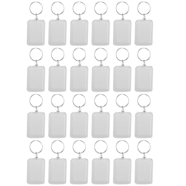 20 st Akryl Fotoram Nyckelring Transparent hängande Foto Insert Nyckelringar