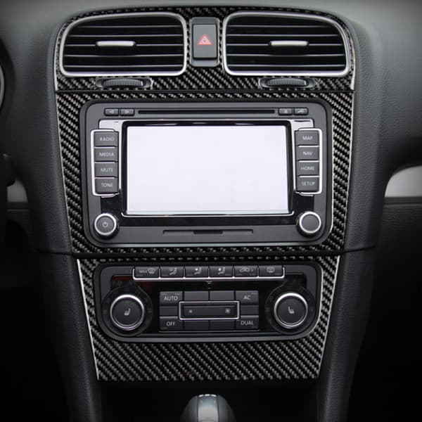 Kulfiber Airconditionering Switch Panel Frame Trim Sticker Passer til R MK6 2008-2012