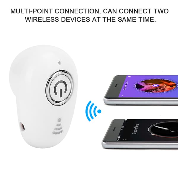 S650 Mini Bluetooth Trådløst In-Ear Monaural Sport Headset Hvit