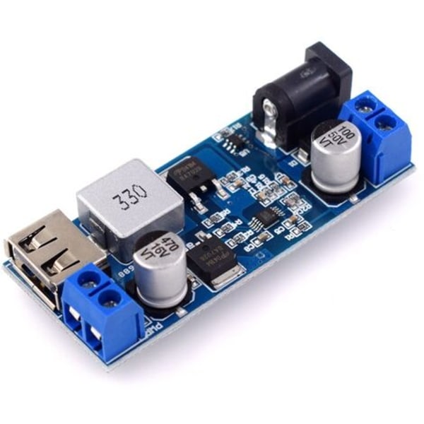24V/12V till 5V 5A Power Buck Module DC-DC Rocker Power Set med LED