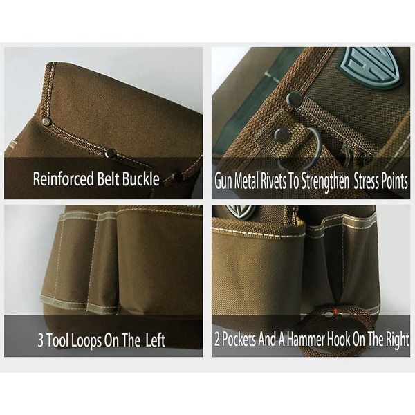 Quick Release Justerbart Værktøjsbælte Heavy Duty Canvas Pouch til Jobs Organizer til Builder, Handyman