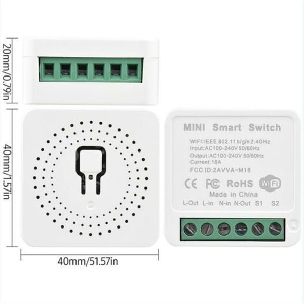 Smart switch WiFi switch, mobiltelefon synkronisering Alexa smart og traditionel switch dobbelt kontrol