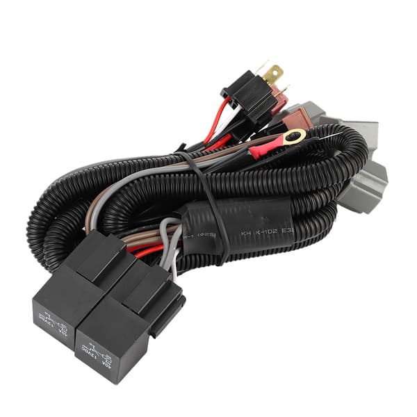 Ledningsnett for bil-LED-frontlys, lysforsterker med H4-adaptere for fire lys