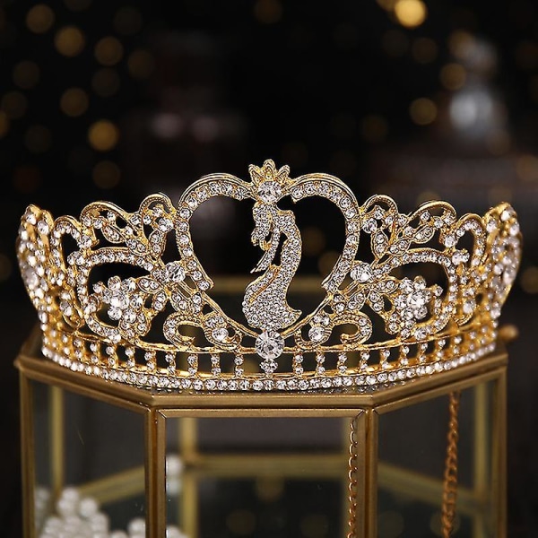 Enkel Diamantbröllopskrona Elegant Balett Prinsessan Rhinestone Headpiece Charmiga Smycken Presenter För