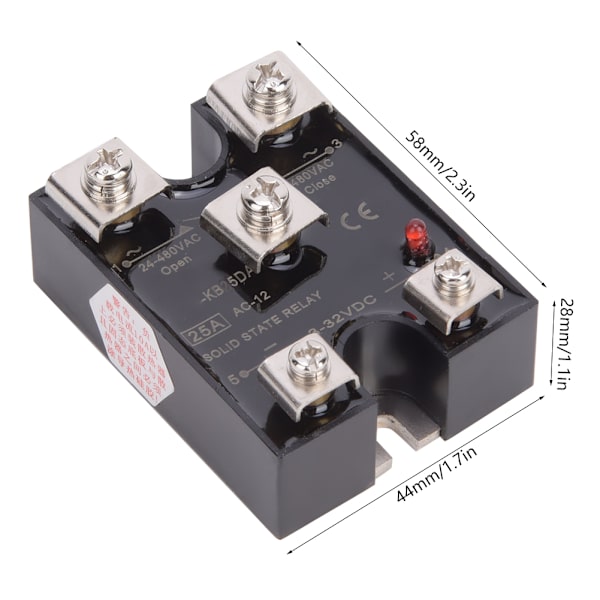 BERM KB25DA 25A Solid State Relay 1NO1NC DC-kontrollerad AC SSR