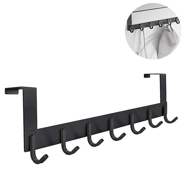 Dør Garderobe Rustfrit Stål Krog Strip Aftagelig Dør Kroge Med Krog Rustfrit Stål Rustfri Dør Ophæng Til Døren Uden Boretøj H Black