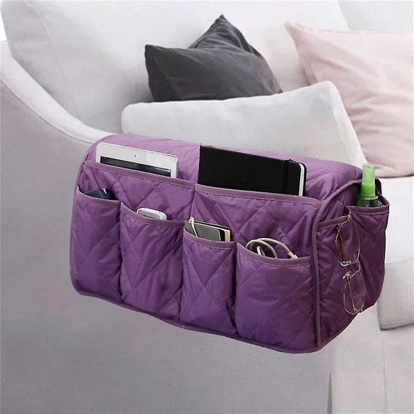 Sohvan säilytyslaukku Sohvan käsinojan cover Riippuva laukku Kaukosäätimen säilytyslaukut Purple