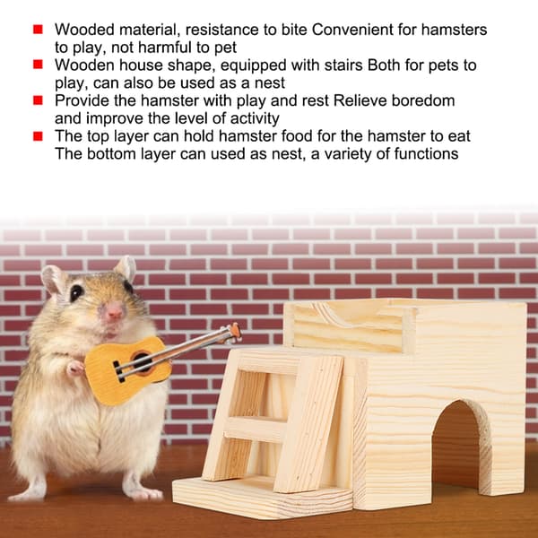 Litet Trä Hamster Säkert Sovhus Leksak Djurtillbehör