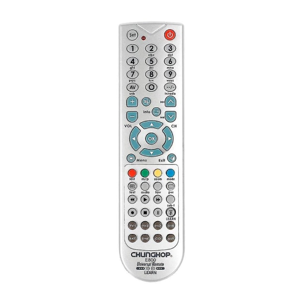 universal Lær fjernbetjening til Chunghop Lcd/led Hdtv Tv Blu-ray Dvd Dvr Cd Aux E800 Controller