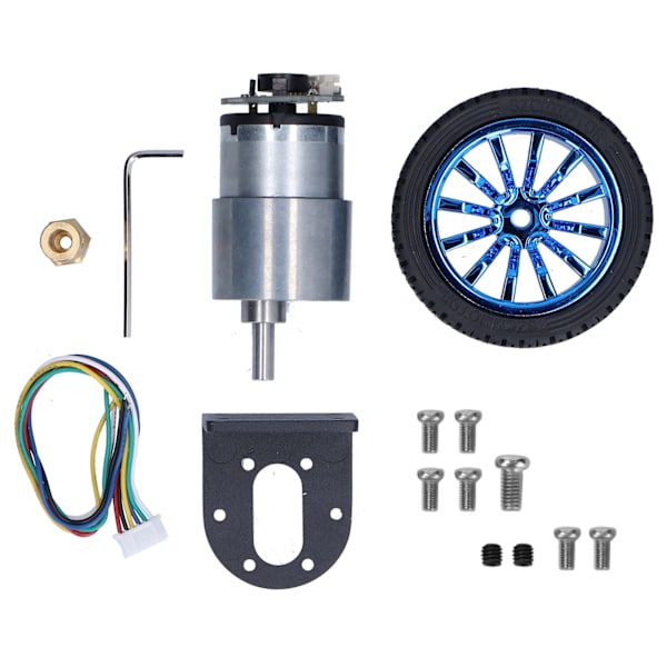 6mm Axis Encoder Motor Kit DC6V JGB37 520200RPM Monteringsfäste för DIY Smart Car Robot