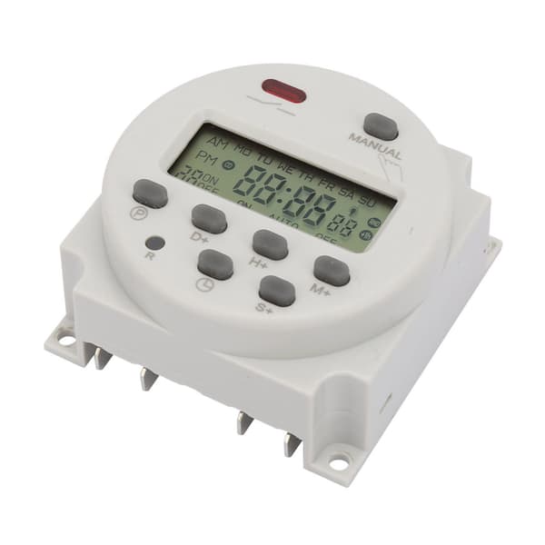 7-dagers programmerbar digital display timerbryter 1S til 168 timer 5VA 5V DC
