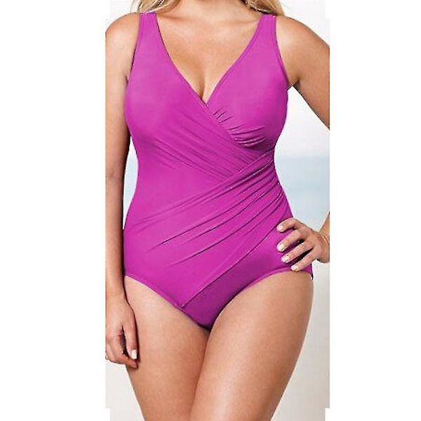 kvinder Polstret Wrap Badedragt Monokini One Piece Badedragt Badetøj Purple L
