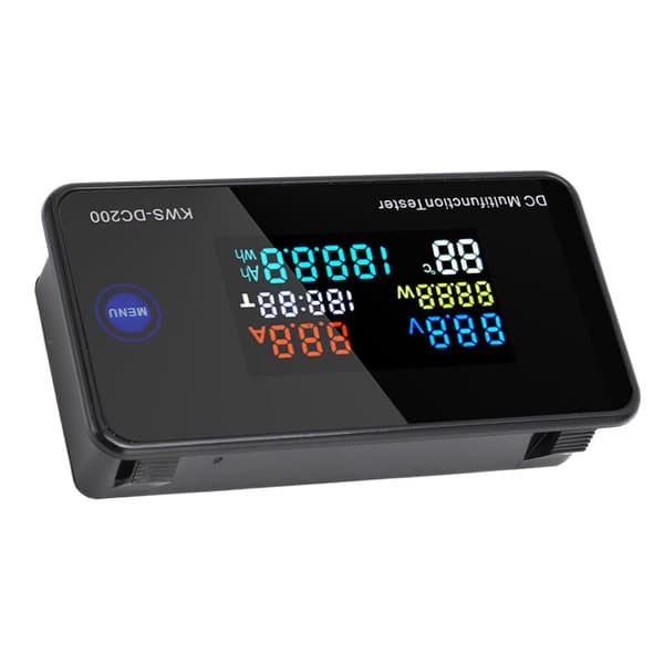 KWS DC200 10A Voltmeter Amperemeter DC 8‑120V 0‑10A LCD Farveskærm 7 i 1 Multifunktion DC Multimeter med 10A Strømshunt