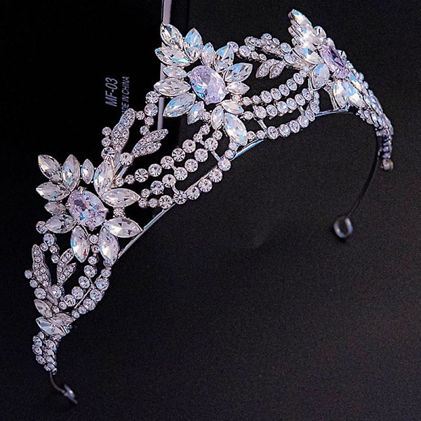 Brudkrona Huvudbonader Full Rhinestones Inlagd Retro Huvudbonad Lyxkrona Bröllopsfödelsedagshår