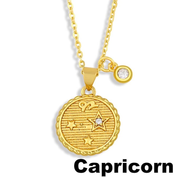 Halsband Vintage Zircon Constellation Modesmycken Ac9884 Capricorn