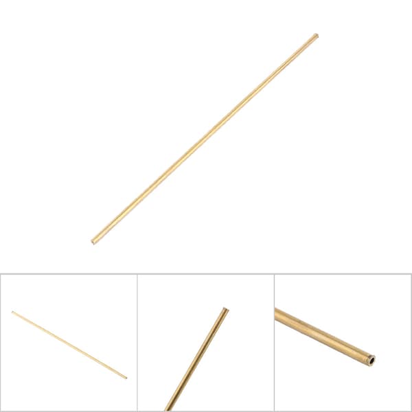 3 mm diameter messingrør, 200 mm længde, 0,5 mm vægtykkelse