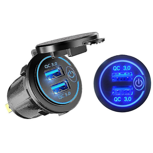Dual USB autolaturi Moottorivene Blue