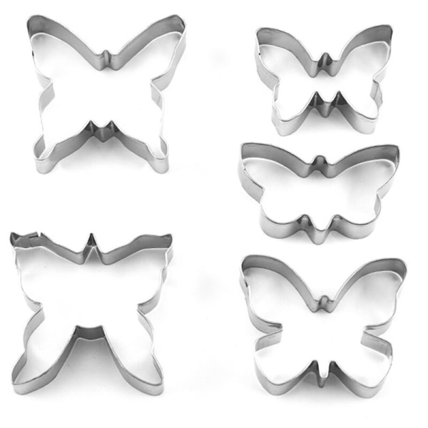 Piece Cookie Molds, Butterfly, ruostumaton teräs