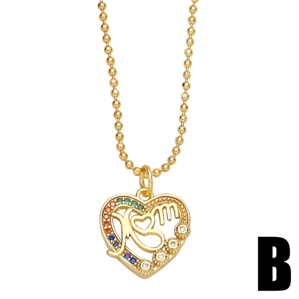 Halskæde gave til mor Zircon Heart Stud Fashion smykker Ac8431 A