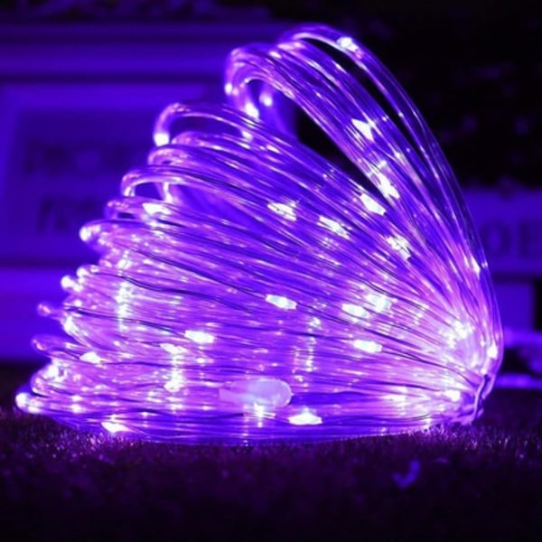 Solar Light Strip, kobbertråd LED festlige båndlys (lilla)