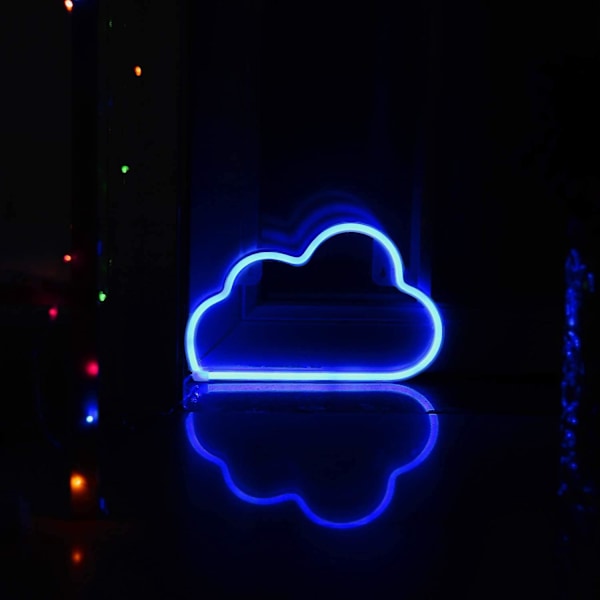 LED Neon Cloud Sign Light Dekor, Väggdekor för jul, födelsedagsfest, barnrum, vardagsrum, dekoration för bröllopsfest