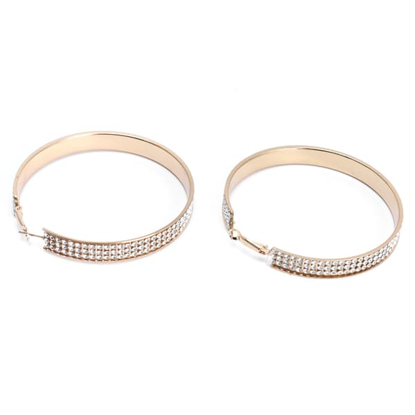 Trendy Krystaløreringe Metallegering Mode Gradient Loop Dangler Øreringe til Kvinder 12372