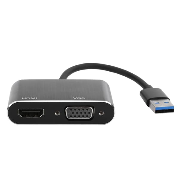 USB 3.0 VGA HDMI-adapter strömomvandlare skärmutvidgningsdocka datortillbehör
