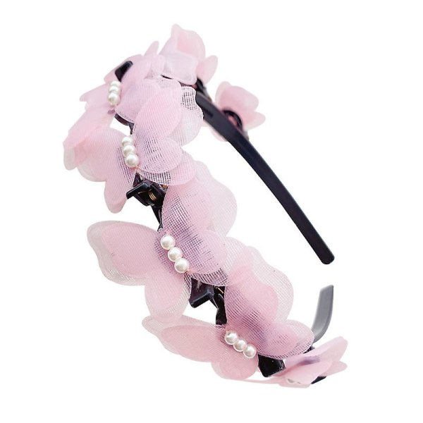 Söt frisyr för barn Pannband i koreansk stil Söt tecknad lugg Fast hårögla Huvudbonadspresenter 7Light Pink Beads Double Bow