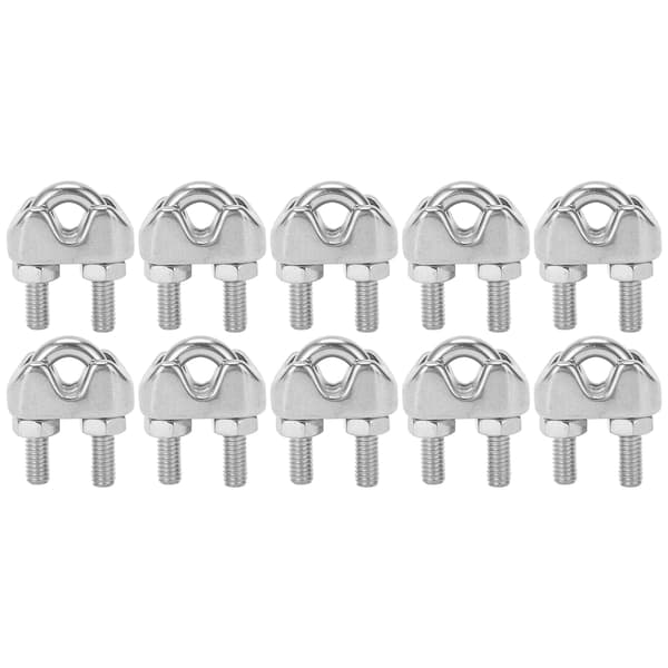 10 stk. 3/16 tommer M4 rustfri stålwireklemme U-bolt sadelklemme