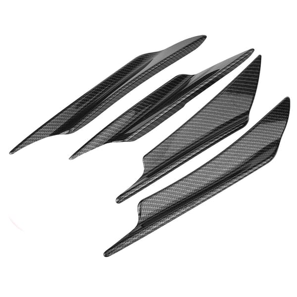 4st Bil Främre Stötfångare Deflektor Läpp Splitters Fenor Canards Kaross Spoiler Kolfiber