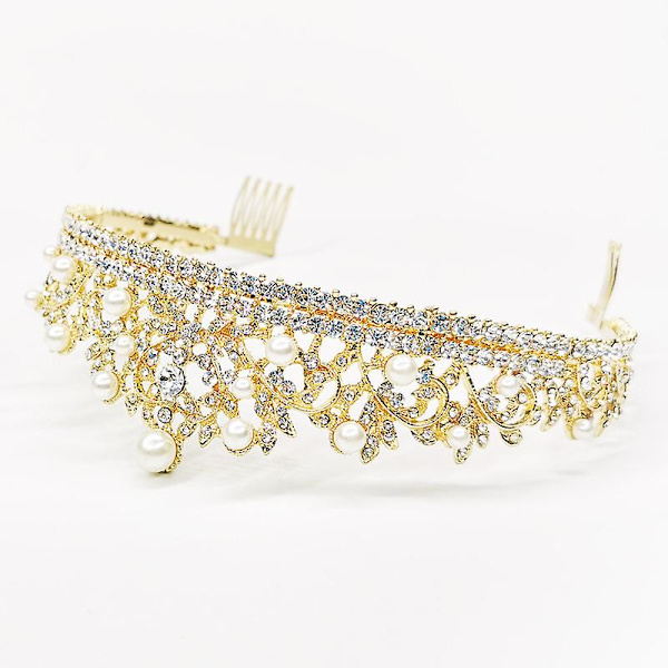 Krone Ornament Brude Bryllupstilbehør Simpel Legering Diamantbesat Brude galvaniseringskjole
