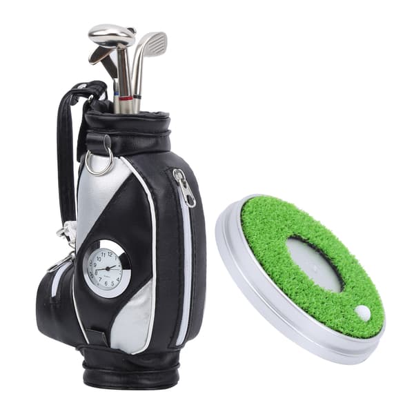 Skrivbords Golf Pennset 3 Pennor Mini Väska Zinklegering Bas Svart Silver