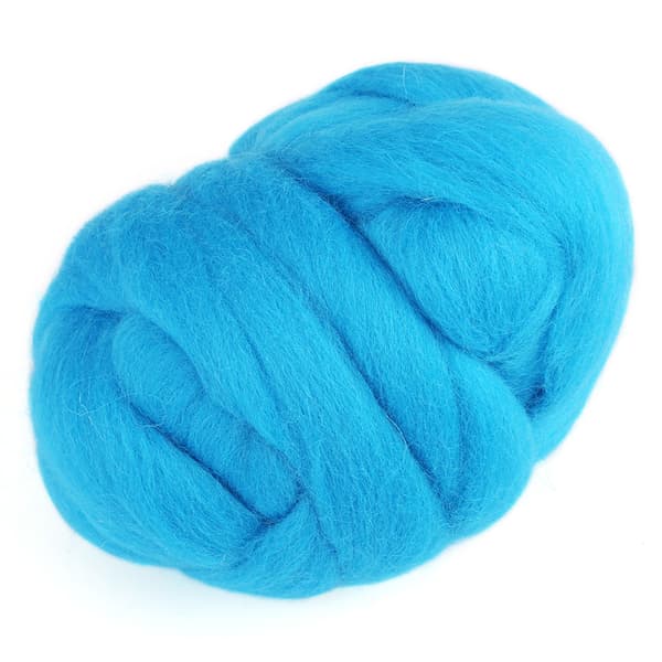 55g Blå Ull Roving Spinning Nålefilting Håndverksmateriale