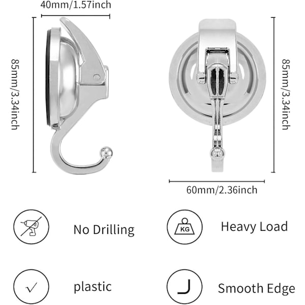 Ingen stansning Heavy Duty Vakuum Sugkopp Krokar Badrum Dusch Kakel Kraftfull sugkopp Krokar Kranshängare För Dusch (4 Pack)