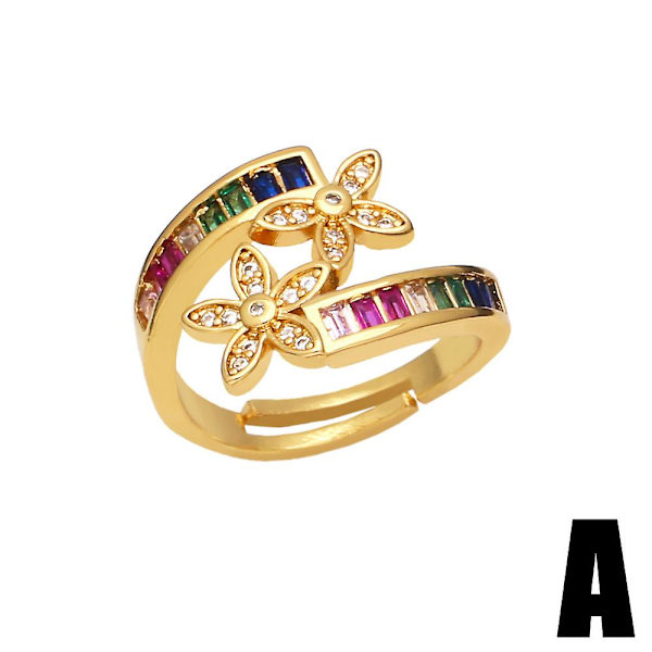 Sormus Vintage Zircon Flower Stud Muotikorut Ac9195 A