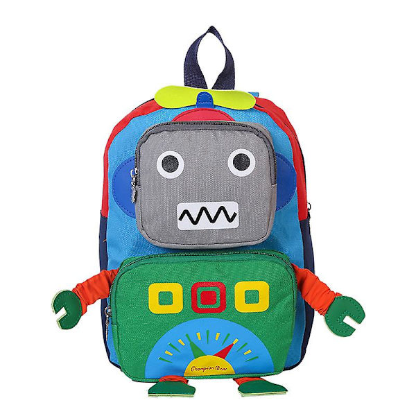 Lasten reppu sarjakuva 3d Robot Kindergarten reppu-vihreä Green
