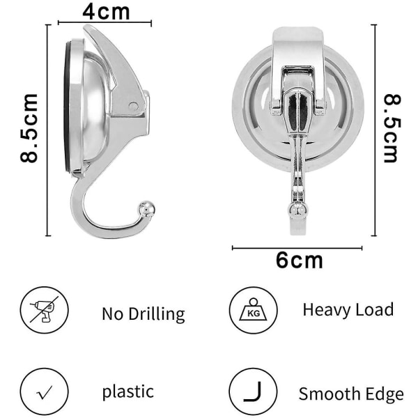 Kraftiga vakuumsugkoppskrokar Kraftfulla krokar Kranshängare för badrum och toalett dusch, lätt att installera och ta bort