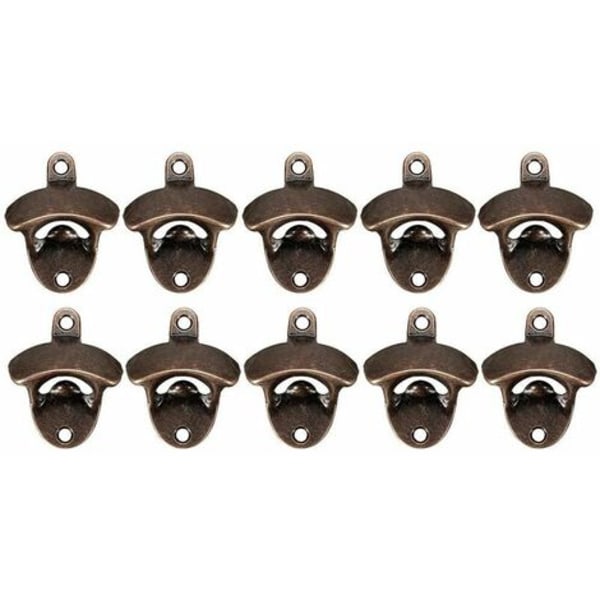 10 seinään kiinnitettävän pullonavaajan set Rustic set Vintage Look ja kiinnitysruuveja keittiötankoihin