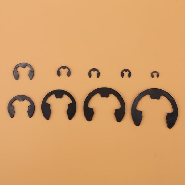 Svart Metall E-klips E-ring Akselholderringer Sortimentsboks 300 stk 3mm til 22mm