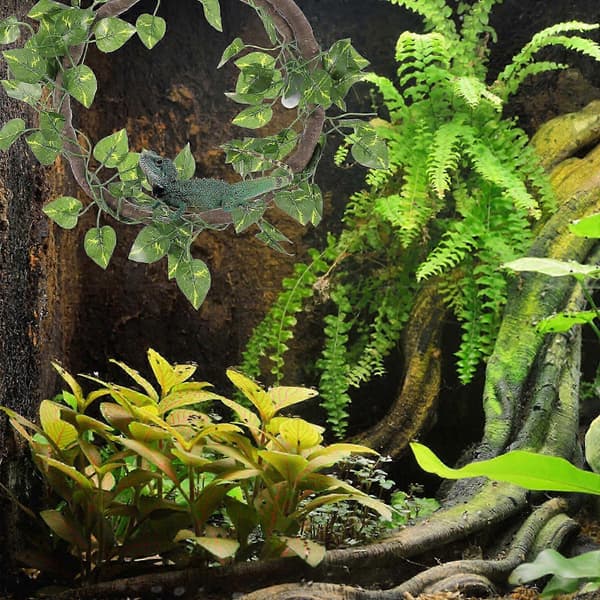 Simulering Rattan Jungle Vines Bend Gren til Kæledyrsbur Indretning 1Sæt, Ny 2026