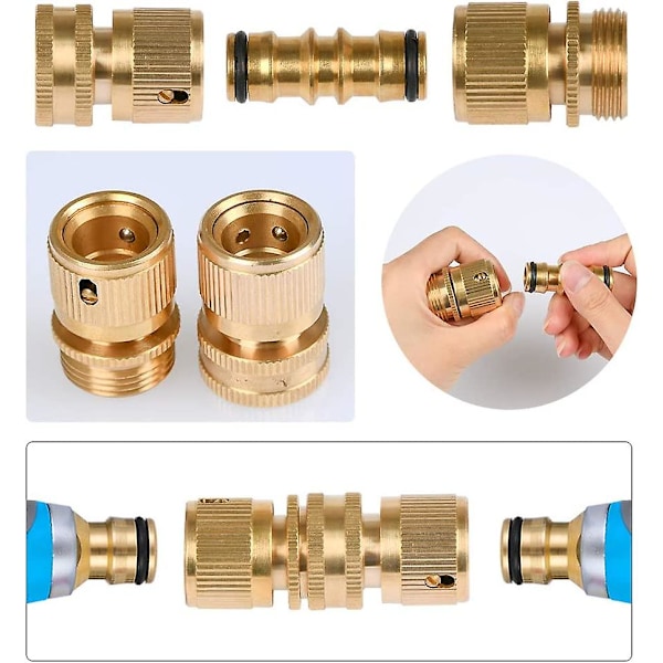 L 4 stykker gevindadaptere, Messing Connect Y Ventil Slange ende Rørfittings til rør Universal Adapter Tilbehør Adapter Connector