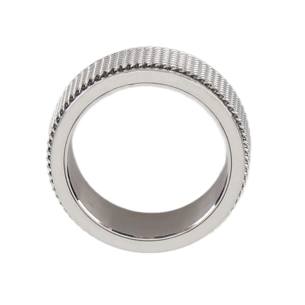 8mm Lydløs Titanium Stål Spinner Ring til Mænd Stresslindring Angst Sølv 57mm 5,6cm