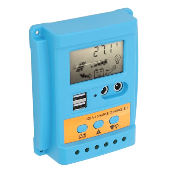 Solcellsladdningsregulator 12V 24V Automatisk Identifiering 2 USB-portar LCD-display Hög Effektivitet för Förseglade Batterier 50A